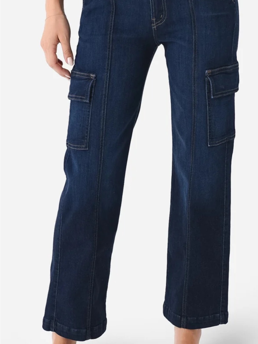 MOTHER Women's Dark Blue Straight Cargo Jeans